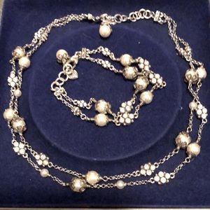 Brighton Pearl & Crystal Necklace & Bracelet set